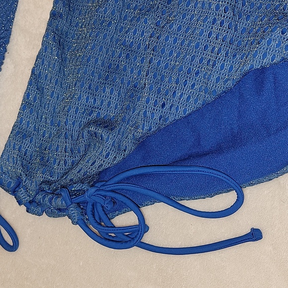 Women's Plus 2X top 3X bottom drawstring side 2 piece swimsuit WORN ONCE. - Picture 2 of 5